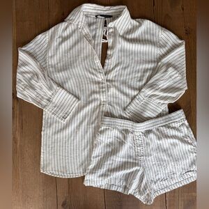 Zara Striped Shirt and Short Set